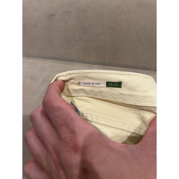 Sid Mashburn Jeans Mens Size 35 35x30 Yellow Denim Straight Pants - Picture 3 of 6